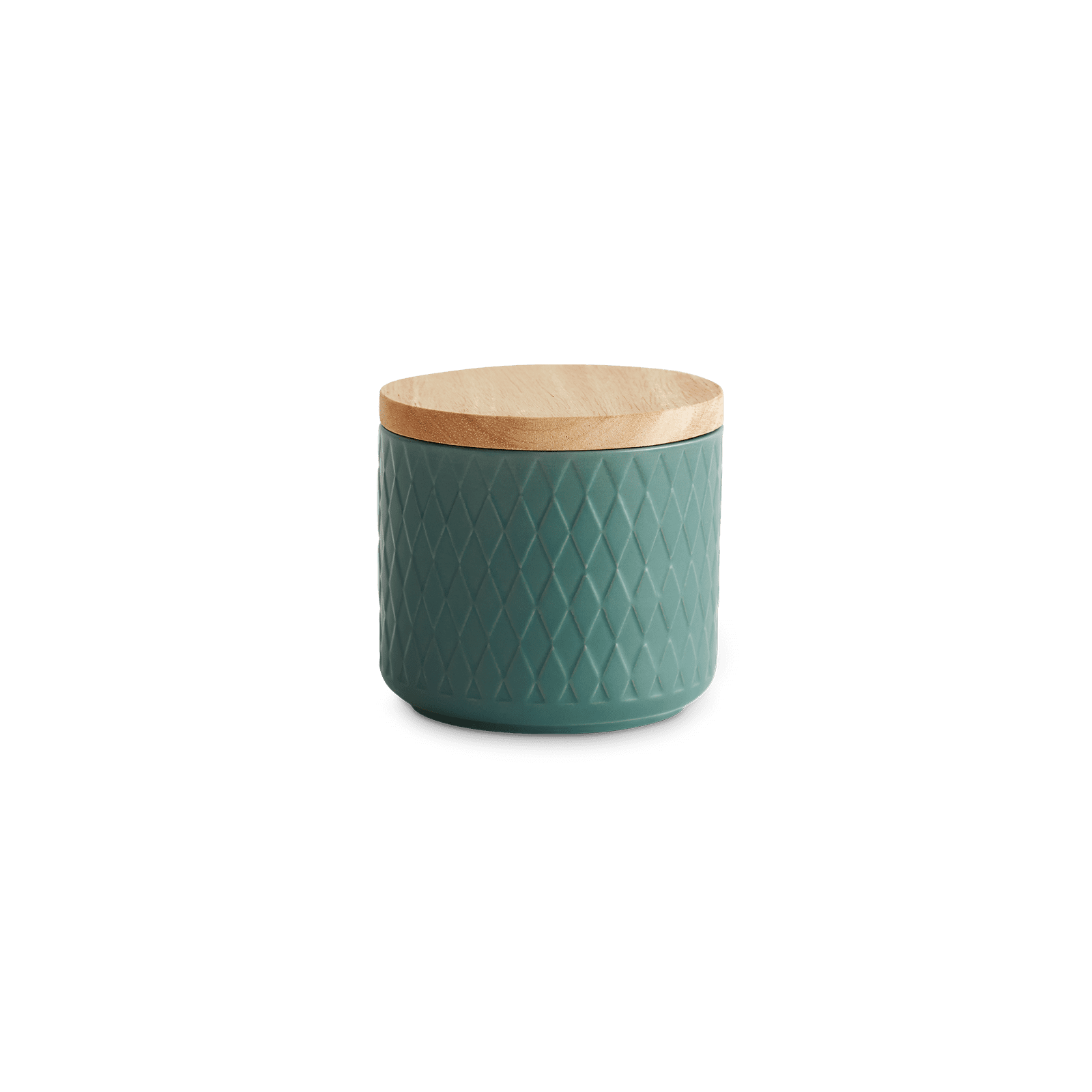 Keramik Vorratsdosen mit Holzdeckel - Dunkelgrün (10x9cm)