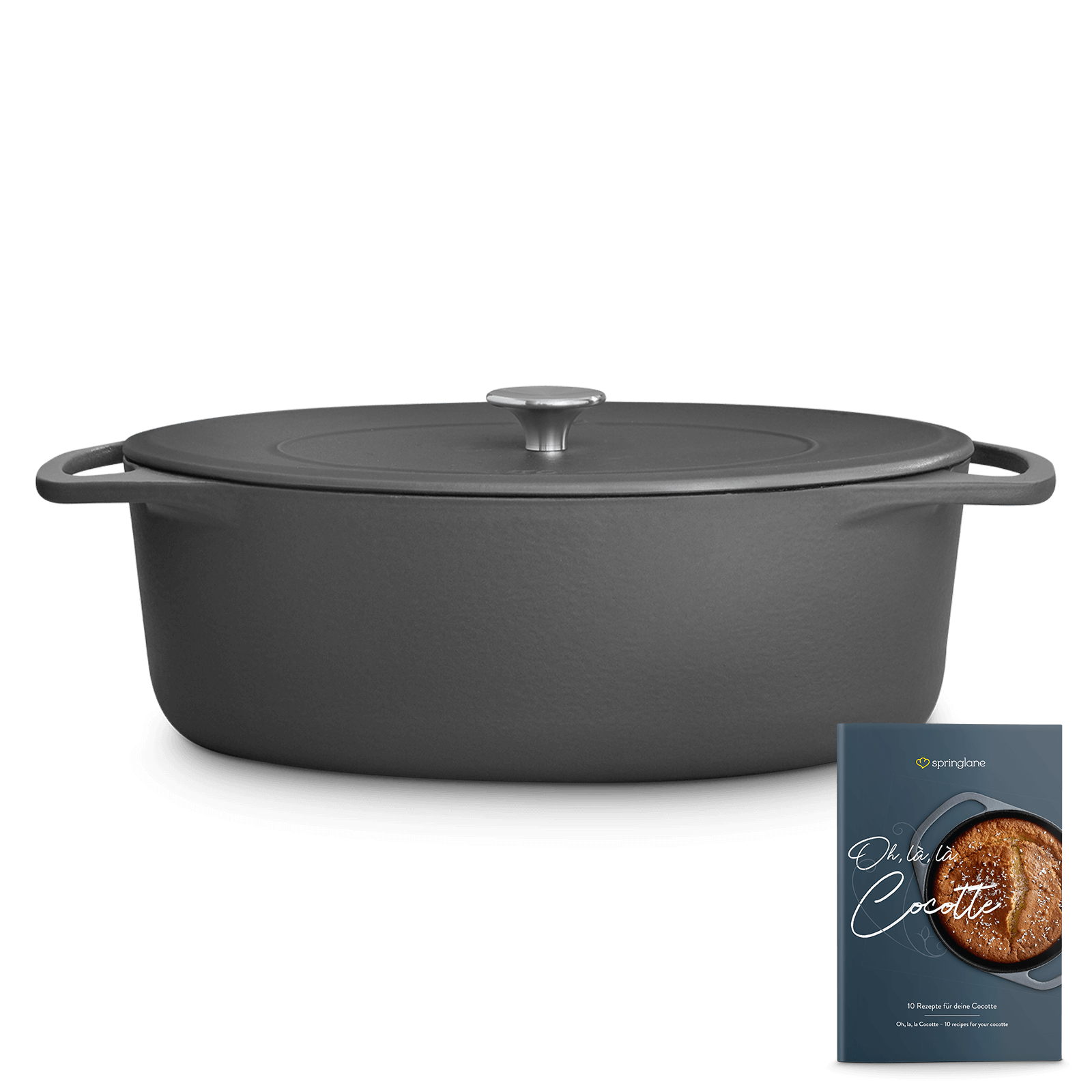 Cocotte Gusseisen oval 33 cm, für alle Herdarten inkl. Induktion