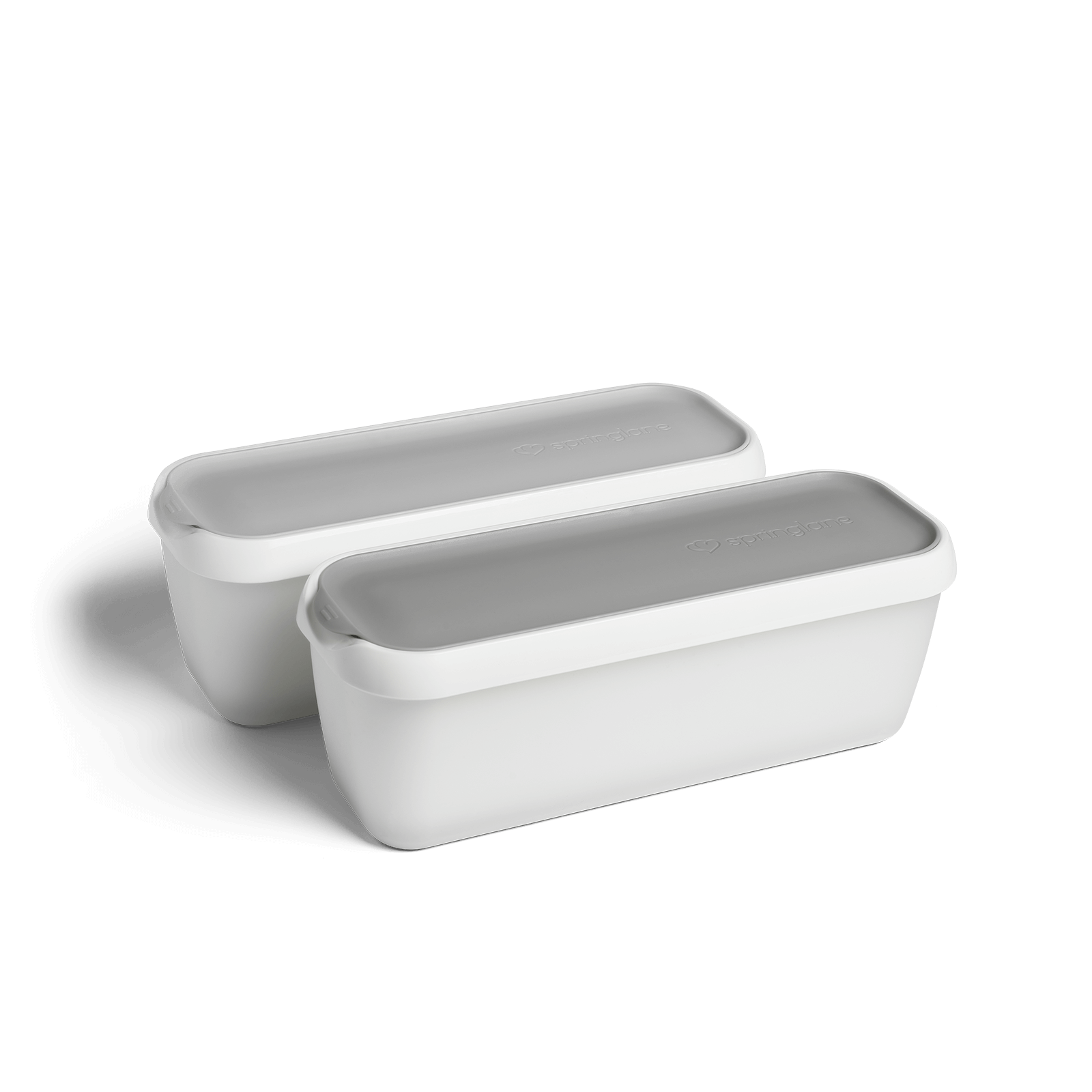 2er-Set Eisbehälter 1,5 L | Grau/Weiß
