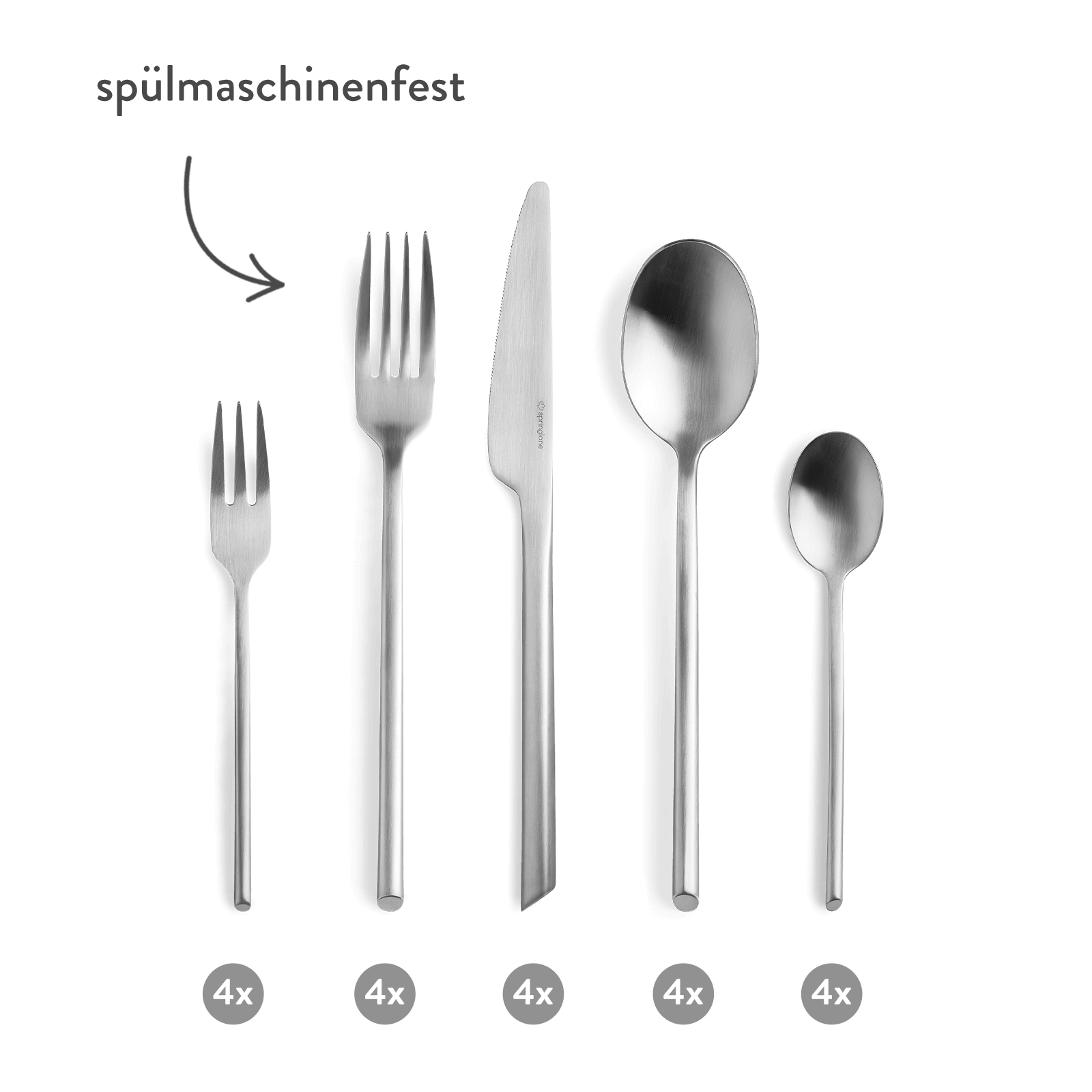 Set di posate in acciaio inox satinato, set da 20 pezzi di posate da tavola per 4 utensili da cucina, lavabile in lavastoviglie Set di posate in acciaio inox satinato, set da 20 pezzi di posate da tavola per 4 utensili da cucina, lavabile in lavastoviglie