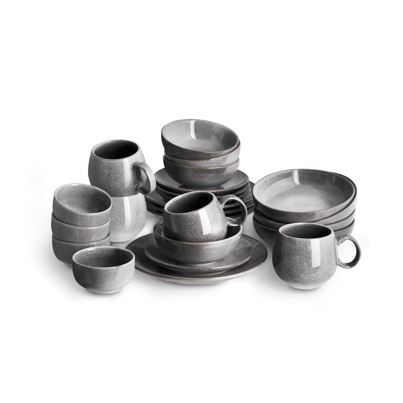 Misty Cliff Geschirrset 24-teilig aus Steingut