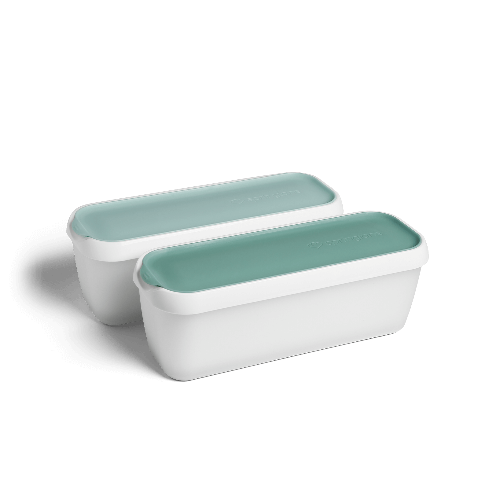 2er-Set Eisbehälter 1 L, 28,5 x 10,5 x 10 cm, BPA-frei - Mint/Weiß