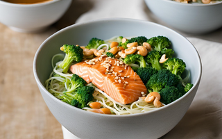 Glasnudel-Bowl mit Lachs und Gemüse: Ein asiatisches Geschmackserlebnis