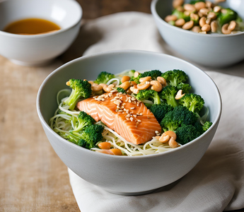 Glasnudel-Bowl mit Lachs und Gemüse: Ein asiatisches Geschmackserlebnis