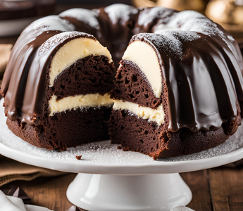 Verführerischer Schoko-Gugelhupf mit Käsekuchenswirl