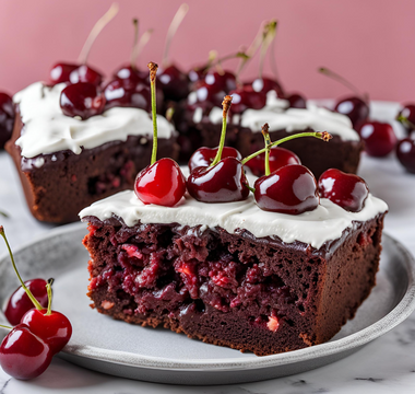 Verführerischer Schoko-Kirschkuchen vom Blech