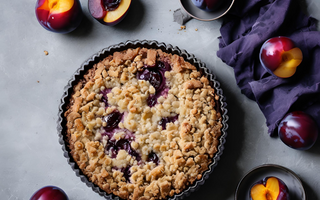 Herbstlicher Genuss: Pflaumen-Streuselkuchen mit Zimtnote