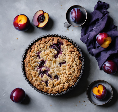 Herbstlicher Genuss: Pflaumen-Streuselkuchen mit Zimtnote