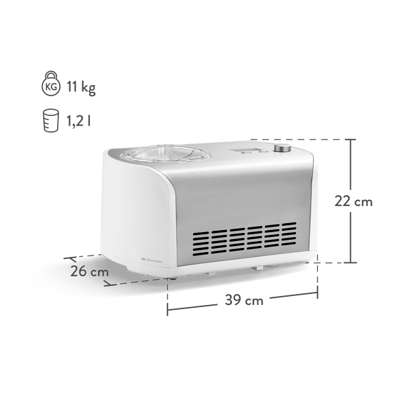 Elli Eismaschine Mit Kompressor 1 2 L Eismaschine Elli 1,2 Liter - Silber – Springlane