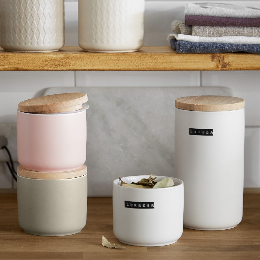 Keramik Vorratsdosen mit Holzdeckel Sweet Scandi
