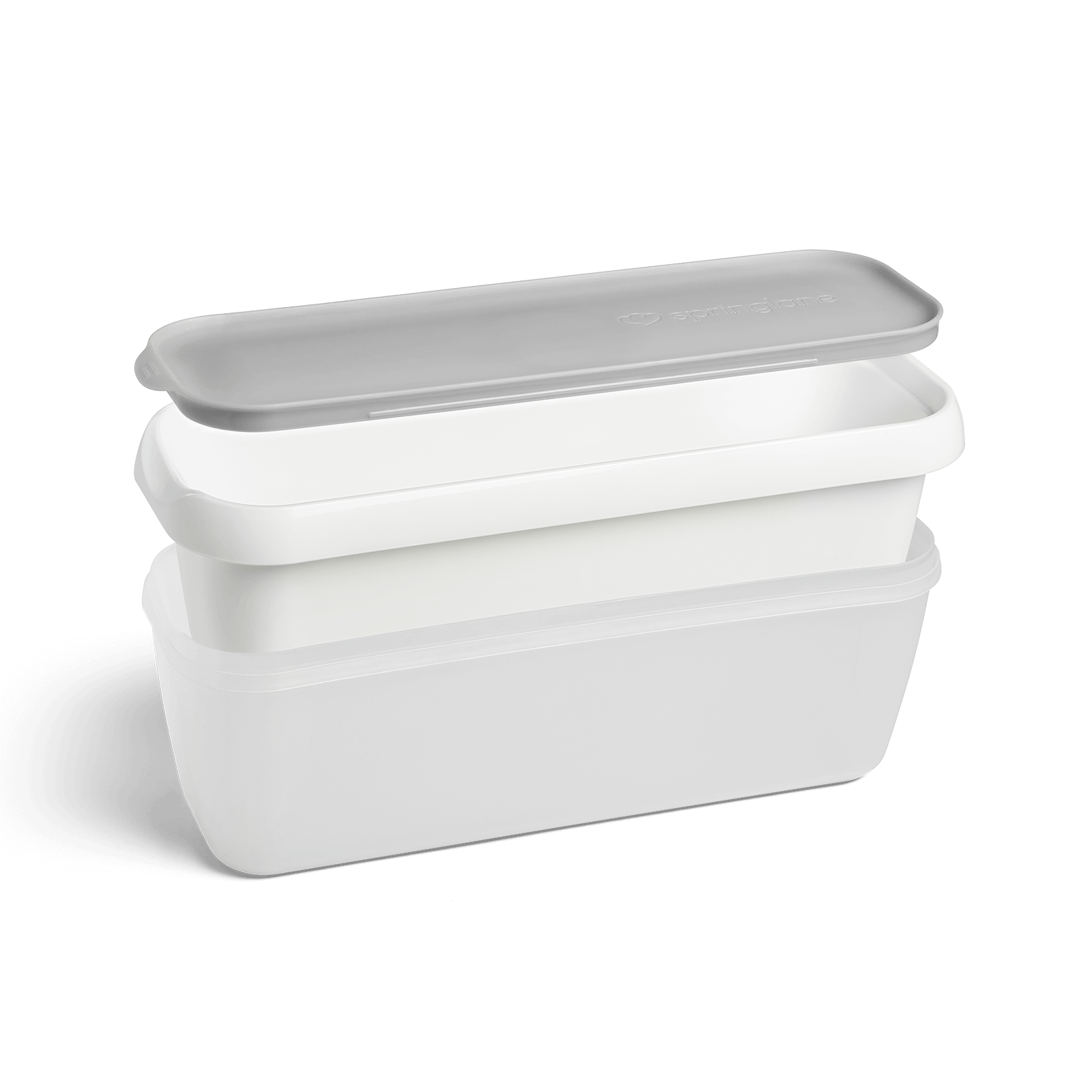 eis aufbewahrung 2er-Set Eisbehälter 1,5 L | Grau/Weiß