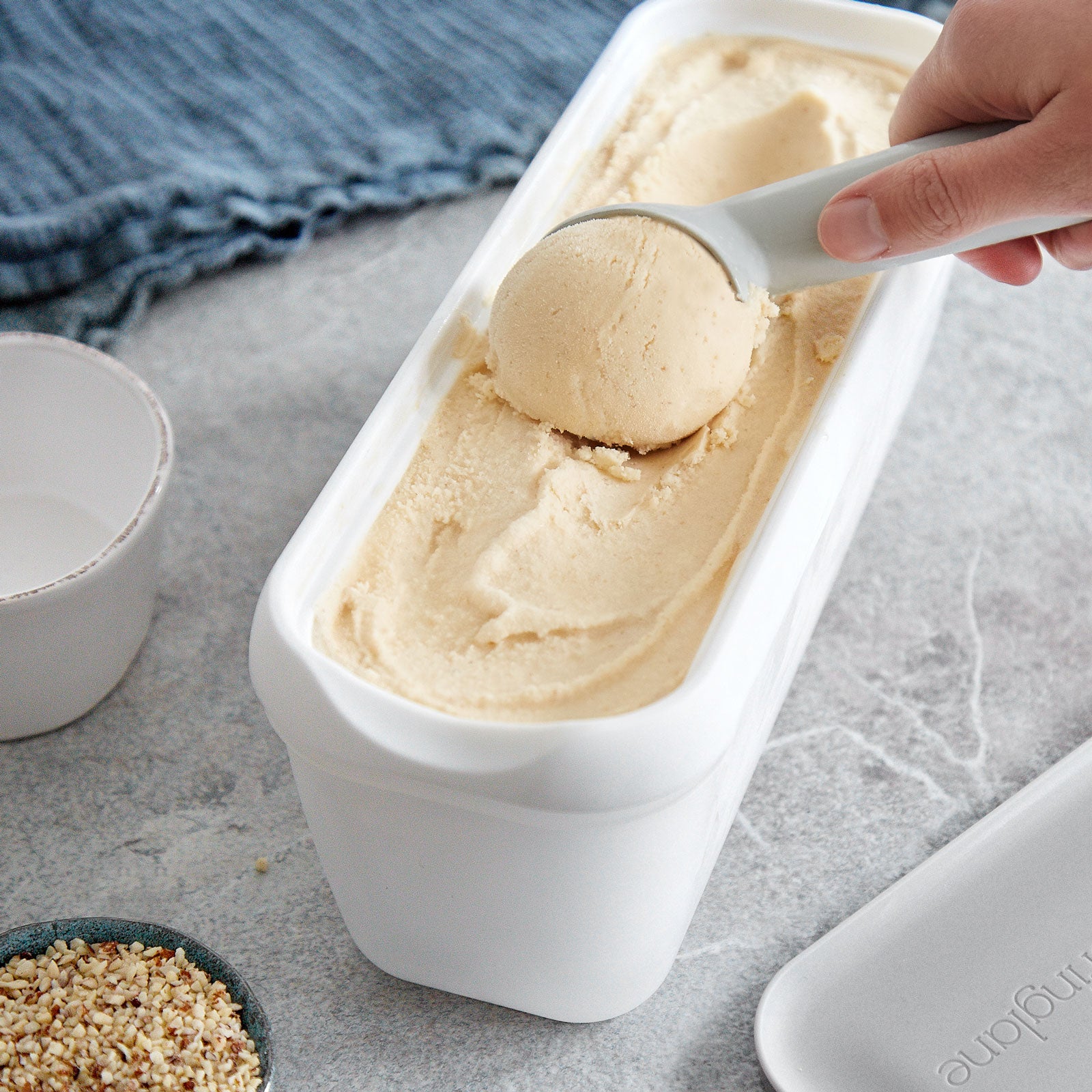 aufbewahrung eis 2er-Set Eisbehälter 1,5 L | Grau/Weiß