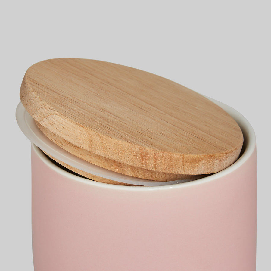 springlane aufbewahrung Keramik Vorratsdosen Sweet Scandi mit Holzdeckel - 10,1 x 18,3 cm