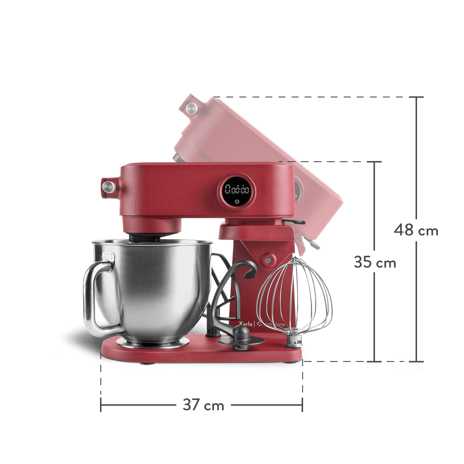 Küchenmaschine Karla - 800 Watt 5,2 l inkl. Rührwerkzeug und Rührschüssel - Rot