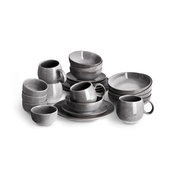 Set Di 2 Ciotole In Gres - Ciotoline Grigie Smaltate Per Portate, Salse O Decorazione - Foto 5