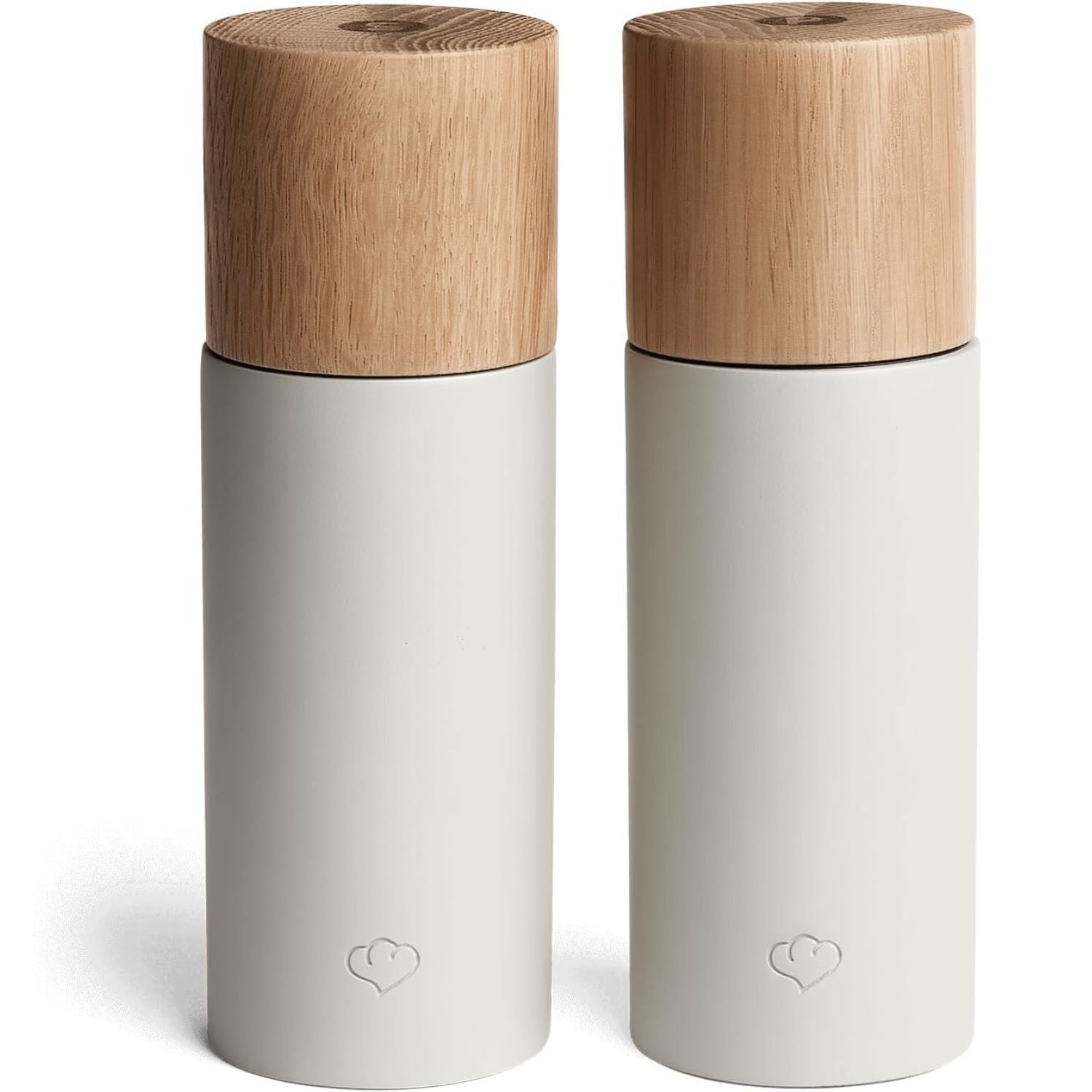 Salt & pepper mill set 2 pcs. made of oak and concrete - brown/light gray